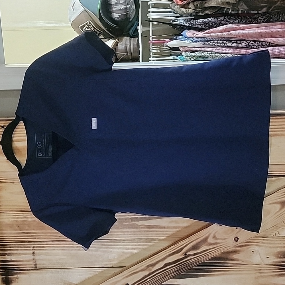 Figs Navy V-Neck Scrub Top